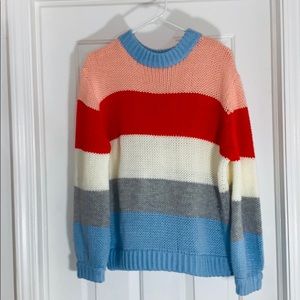 Color block knit sweater
